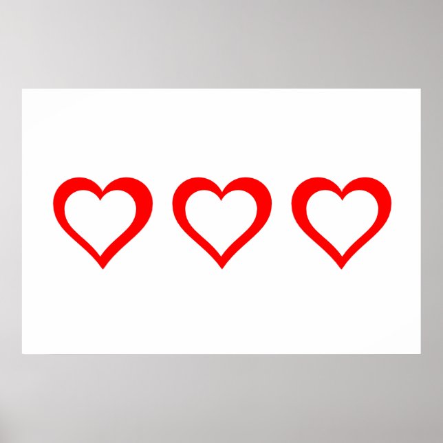 3D Hearts - Poster Wall art (Front)
