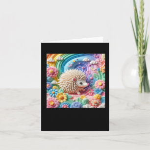 3d Hedgehog Sticker  Card