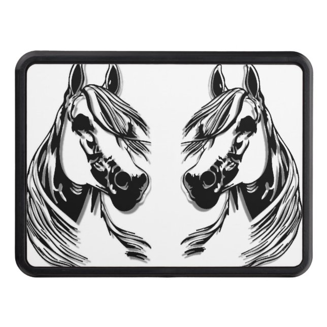 3D Horse Heads Trailer Hitch Cover (Front)