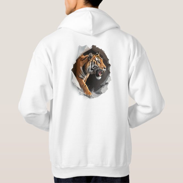 3D Hyper-Realistic Creature Breaking  Fabric  Hoodie (Back)