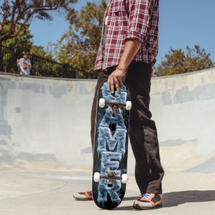 3D Ice Logo Icy Crystal Gamer Skateboard