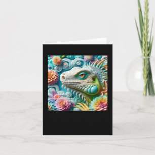 3d Iguana Sticker Card
