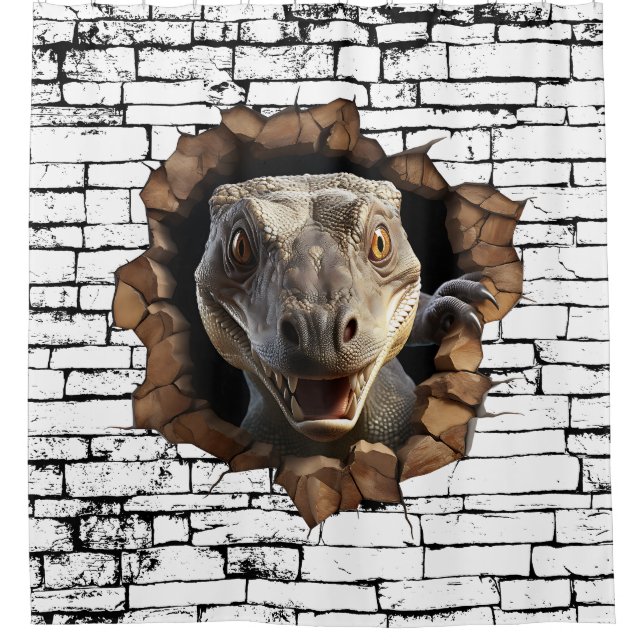 3D Iguana Wall Break Art – Realistic Safari (Front)
