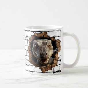 3D Iguana Wall Break Art – Realistic Safari Coffee Mug