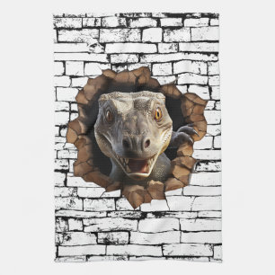 3D Iguana Wall Break Art – Realistic Safari Kitchen Towel