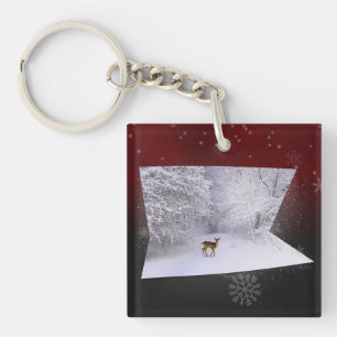3D Illusion "Snowy Dreams" Keychain