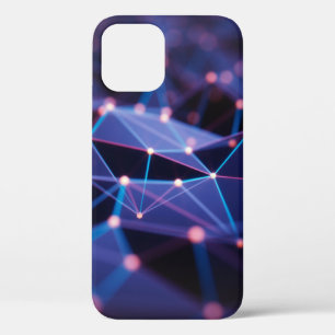 3D illustration. Abstract background, connection a iPhone 12 Case