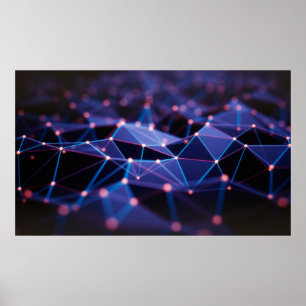 3D illustration. Abstract background, connection a Poster