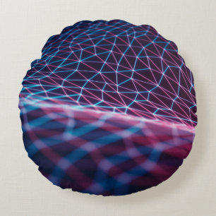 3D illustration, embossed mesh representing intern Round Pillow