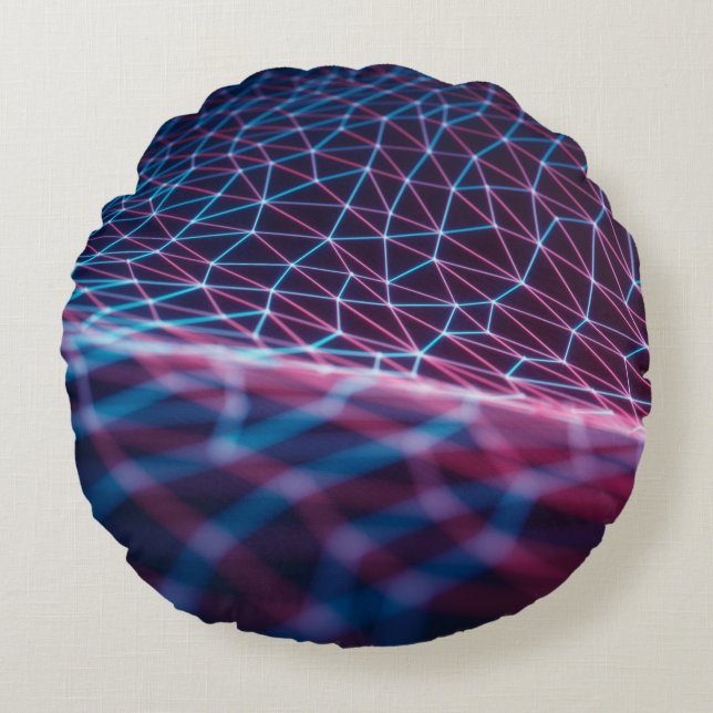 3D illustration, embossed mesh representing intern Round Pillow (Front)