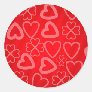 3D illustration love hearts Hand drawing on stripe Classic Round Sticker