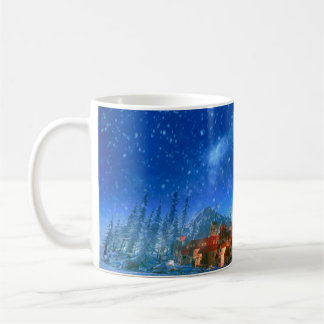 3d illustration of small alpine village at dawn. S Coffee Mug