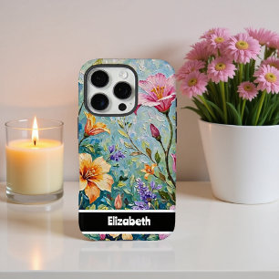 3D Impasto Colourful Floral Smartphone iPhone 16 Pro Case