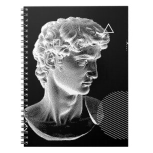 3D ing of Michelangelo's David head in pixel art 8 Notebook