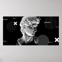 3D ing of Michelangelo's David head in pixel art 8
