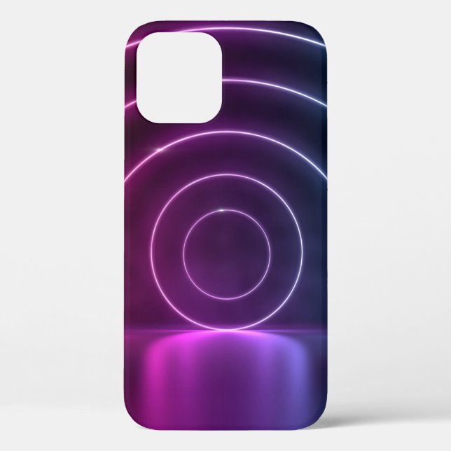 3d ing of ultraviolet circle portal glowing lines  Case-Mate iPhone case (Back)