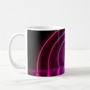 3d ing of ultraviolet circle portal glowing lines coffee mug