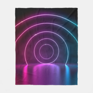 3d ing of ultraviolet circle portal glowing lines  fleece blanket