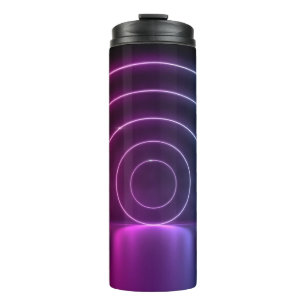3d ing of ultraviolet circle portal glowing lines  thermal tumbler