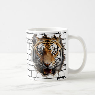 3D Jaguar Wall Break Art – Realistic Safari Coffee Mug