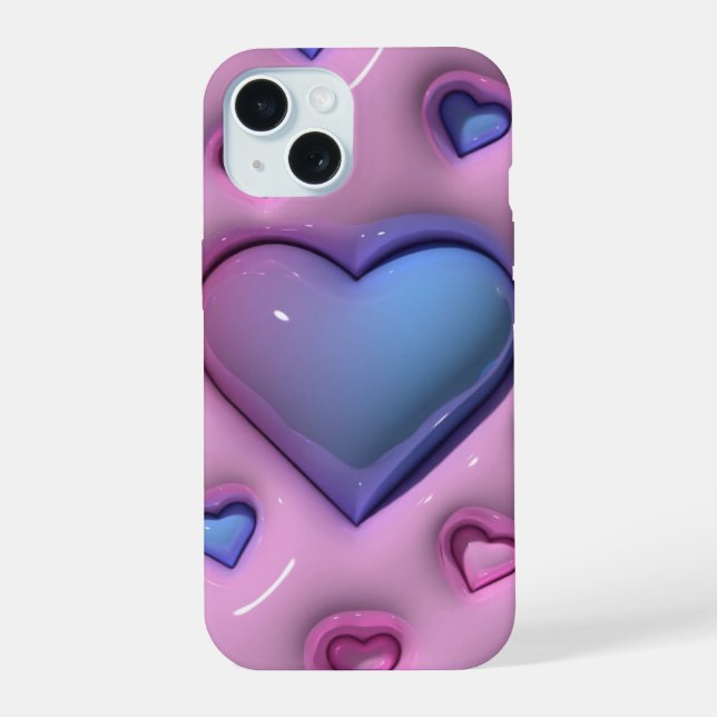 3D Jelly Large Love Heart Phone Case (Back)