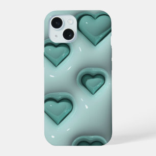3D Jelly Pastel Coeur Turquoise Téléphone esthétiq