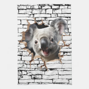 3D Koala Wall Break Art – Realistic Safari Kitchen Towel