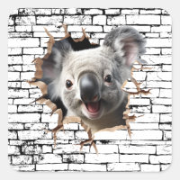 3D Koala Wall Break Art – Realistic Safari