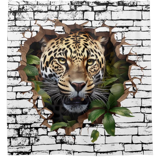 3D Leopard Wall Break Art – Realistic Safari (Front)