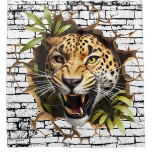 3D Leopard Wall Break Art – Realistic Safari