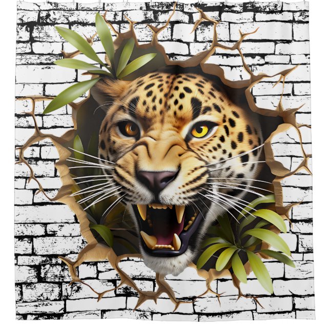 3D Leopard Wall Break Art – Realistic Safari (Front)