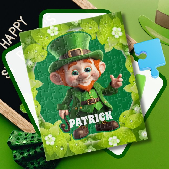 3D Leprechaun St. Patrick&#x27;s Day Personalized Kids Jigsaw Puzzle (Creator Uploaded)