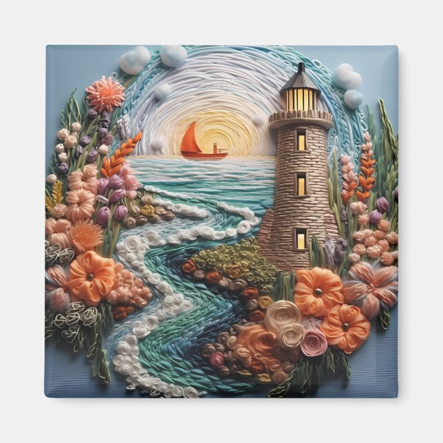3D Lighthouse and Bay Magnet (Front)