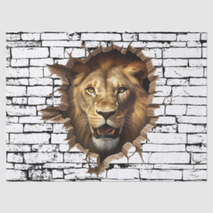 3D Lion Wall Break Art – Realistic Safari Tissue Paper