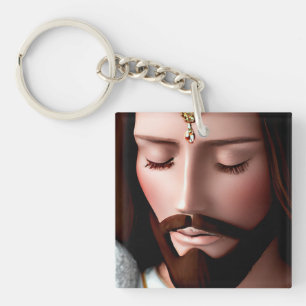 3D Look AI King of the Universe Jesus Keychain