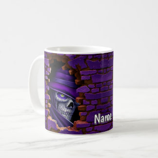 3D Look Printed Wall Breakout Scary Skeleton Face Coffee Mug