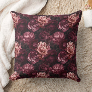 3d lush peony blooms throw pillow