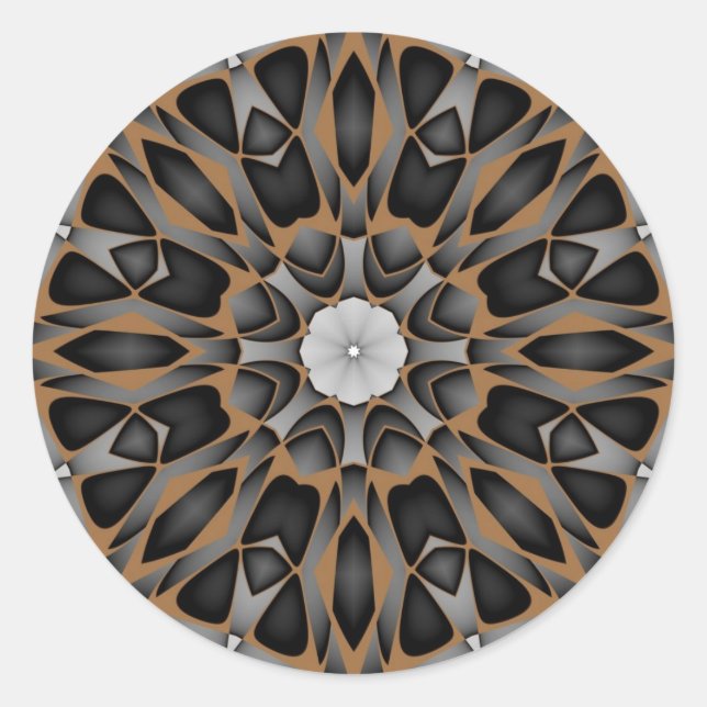 3D Mesmerizing Mandala Classic Round Sticker (Front)