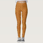 3D Metallic Woven Gold Bars Leggings