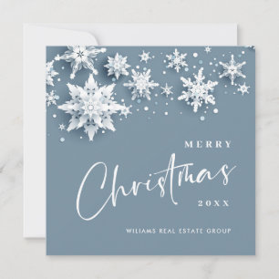 3D Minimalist Snowflakes Christmas Greeting Holiday Card