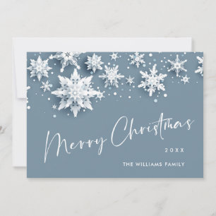 3D Minimalist Snowflakes Christmas Greeting Holiday Card