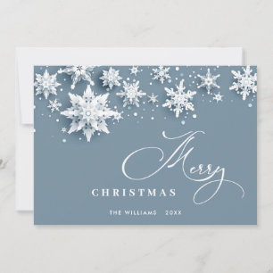3D Minimalist Snowflakes Christmas Greeting Holiday Card
