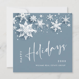 3D Minimalist Snowflakes Christmas Greeting Holiday Card