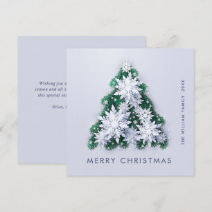 3D Minimalist Snowflakes Christmas Tree Greeting Holiday Card
