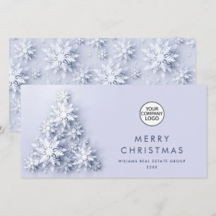 3D Minimalist Snowflakes Christmas Tree Greeting Holiday Card