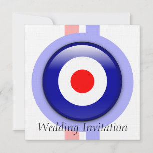 3d Mod target on Blue and red lines invitations