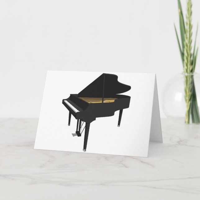 3D Model: Black Grand Piano: Card (Front)