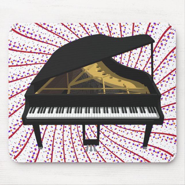 3D Model: Black Grand Piano: Mouse Pad (Front)