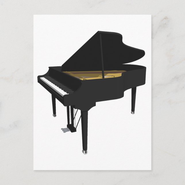 3D Model: Black Grand Piano: Postcard (Front)