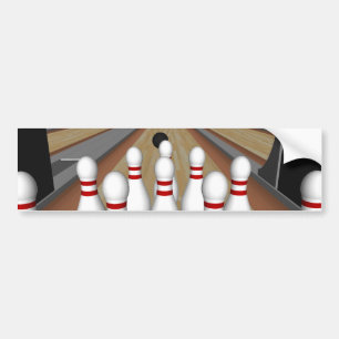 3D Model: Bowling Pins on Lane: Bumper Sticker
